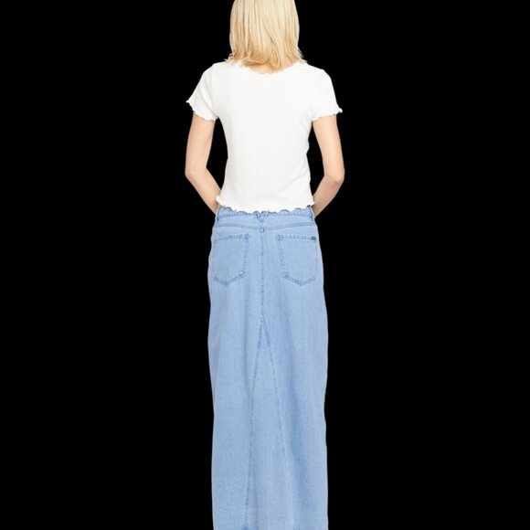 Volcom Women's Chill Trap Denim Blue Maxi-Skirt SIZE XS NEW - Picture 9 of 9